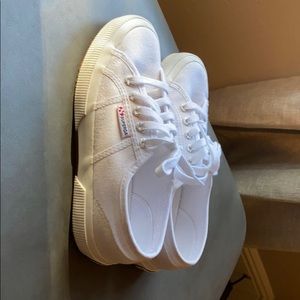 Superga white canvas sneakers